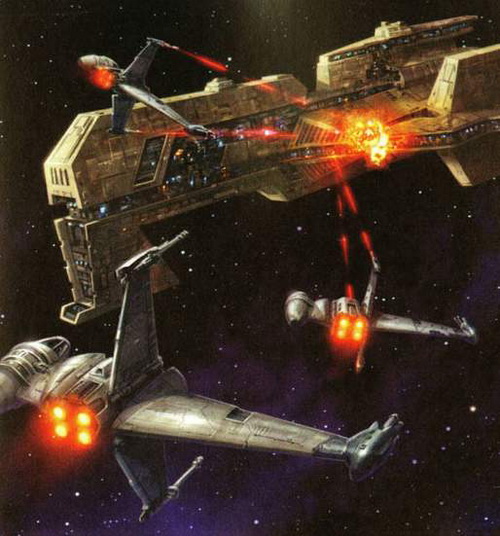 B-Wing атакуют Keldabe-class battleship B-Wing атакуют Keldabe-class battleship