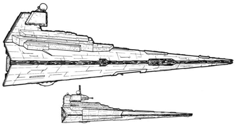 Сравнительные размеры Victory-1 Class Star Destroyer и Звездного Разрушителя типа Император